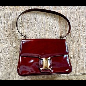 Salvatore Ferragamo Brown Patent Leather Handbag - style P 21-8142